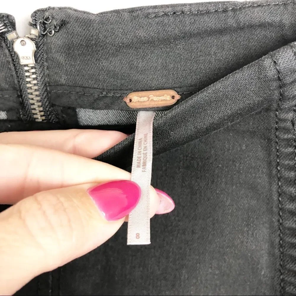 FREE PEOPLE | Modern Femme Black Denim Mini Skirt Women’s Size 8